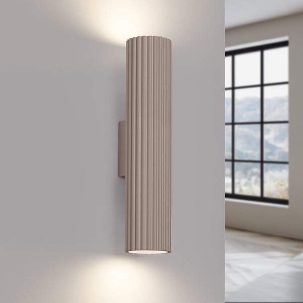 Lampada da parete grigio tortora in metallo Gleam – Sollux