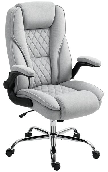 HOMCOM Sedia da ufficio, poltrona ergonomica, altezza regolabile, braccioli ribaltabili, 70 x 70 x 114-122 cm, grigio | Aosom Italy