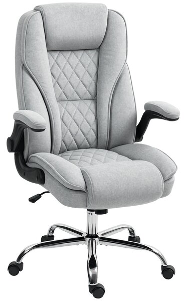HOMCOM Sedia da ufficio, poltrona ergonomica, altezza regolabile, braccioli ribaltabili, 70 x 70 x 114-122 cm, grigio | Aosom Italy