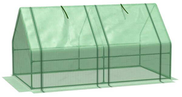 Serra da Giardino 180x90x90 cm Telaio in Acciaio Copertura in PE Rinforzato Verde