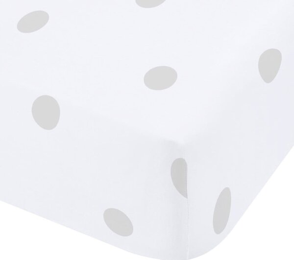 Lenzuolo con angoli bianco e grigio in flanella 150x200 cm Polka Dot – Catherine Lansfield
