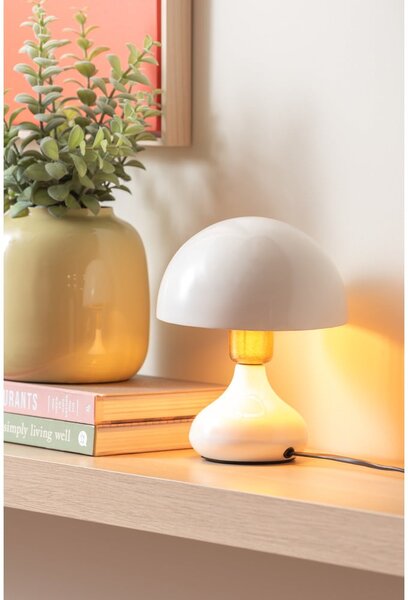 Lampada da tavolo bianca con paralume in metallo (altezza 23 cm) Binc - Leitmotiv