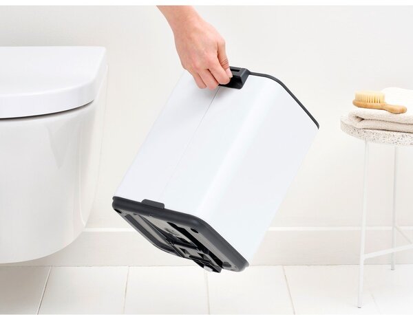 Cestino per la spazzatura bianco in acciaio con pedale 7 l Bo – Brabantia