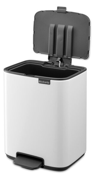 Cestino per la spazzatura bianco in acciaio con pedale 7 l Bo – Brabantia