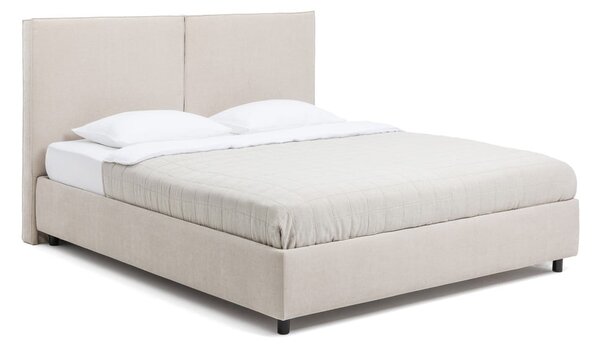 Letto matrimoniale imbottito beige con contenitore con rete inclusa 160x200 cm Myra Bold – Bonami Selection