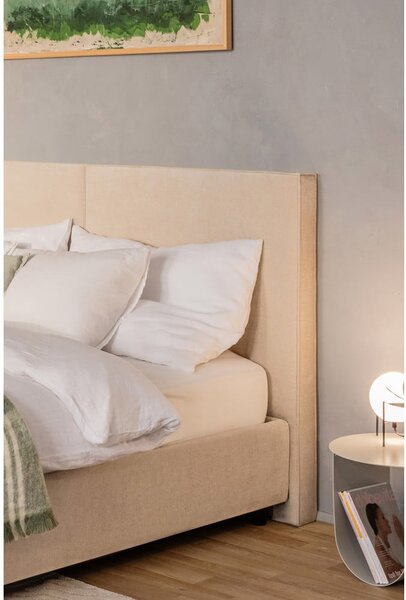 Letto matrimoniale imbottito beige con contenitore con rete inclusa 160x200 cm Myra Bold – Bonami Selection