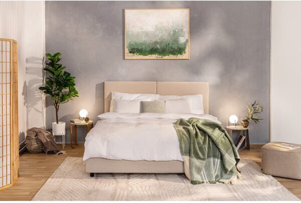 Letto matrimoniale imbottito beige con contenitore con rete inclusa 160x200 cm Myra Bold – Bonami Selection