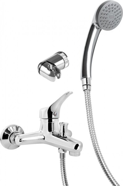 Wall-mounted bathtub mixer with shower set