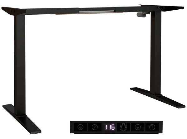 Struttura Scrivania Elettrica Regolabile in Altezza 71-116 cm con Modalità Defaticante in Acciaio Nero