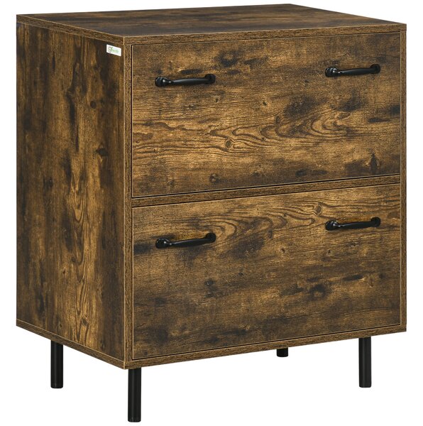 Cassettiera 2 Cassetti 65x40x75 cm in Truciolato Marrone