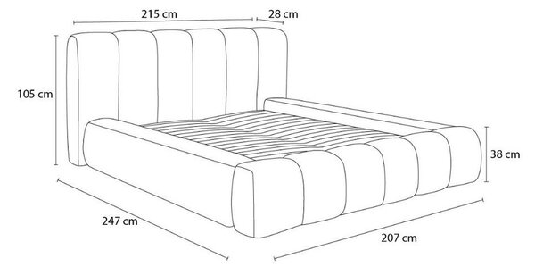 Letto matrimoniale imbottito arancione contenitore e rete inclusi 160x200 cm Denali - Bobochic Paris