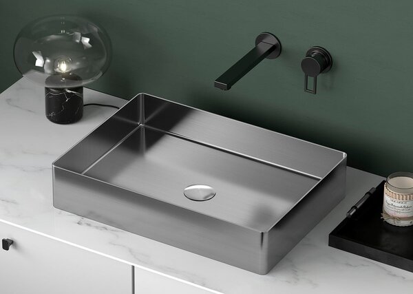 Lavabo argentato in metallo 50x35 cm Aurum – Sapho