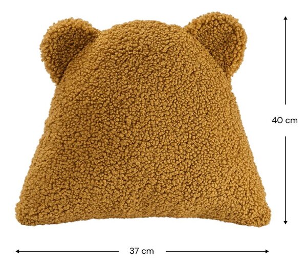 Cuscino per divano da bambini marrone con rivestimento in bouclé Bear – Wigiwama
