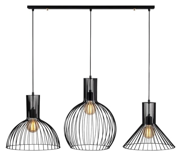 Lampadario nero con paralume in metallo Fellini – Opviq lights