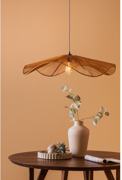 Lampadario di colore naturale in metallo con paralume in carta lavorata ø 80 cm Sombra – Leitmotiv