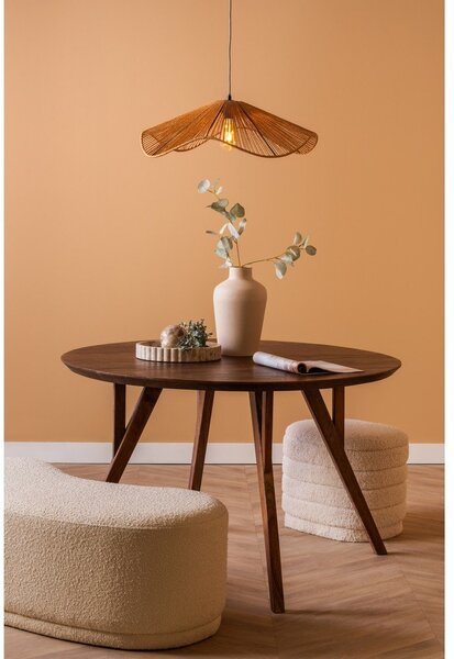 Lampadario di colore naturale in metallo con paralume in carta lavorata ø 80 cm Sombra – Leitmotiv