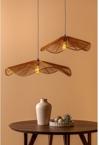 Lampadario di colore naturale in metallo con paralume in carta lavorata ø 80 cm Sombra – Leitmotiv