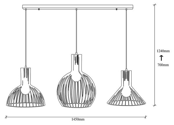 Lampadario nero con paralume in metallo Fellini – Opviq lights