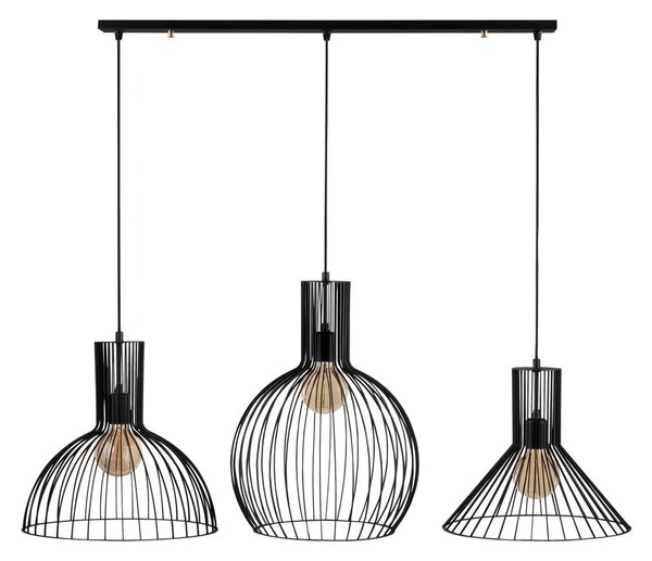 Lampadario nero con paralume in metallo Fellini – Opviq lights