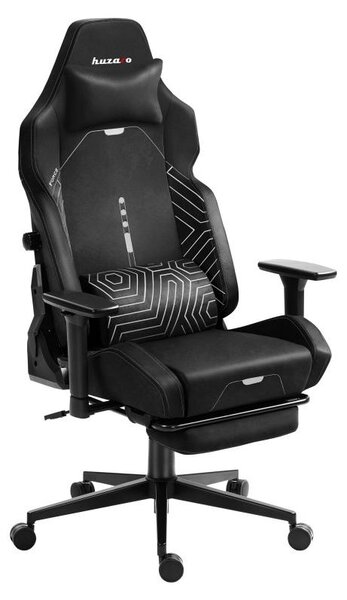 Sedia da gioco Huzaro Force 8.1 Black - Sedia ergonomica girevole con sistema BackBalance, braccioli 3D e poggiapiedi