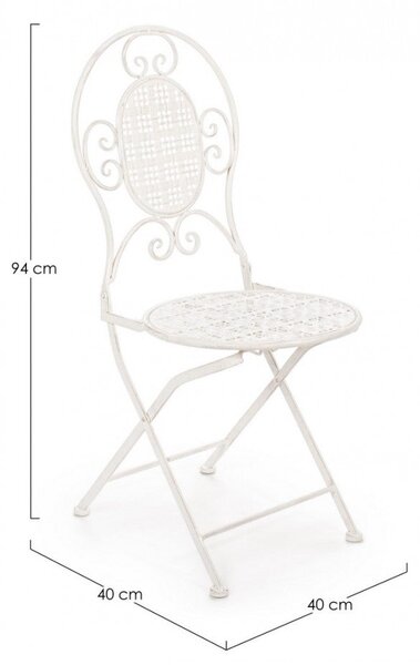 Set 2 Sedie Pieghevole 40x40x94 cm Emily in Acciaio