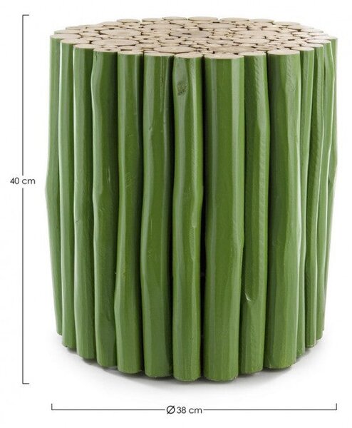 Tavolino 38x38x40 cm Guadalupe in Legno Verde
