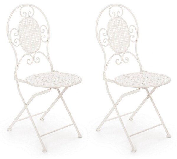 Set 2 Sedie Pieghevole 40x40x94 cm Emily in Acciaio