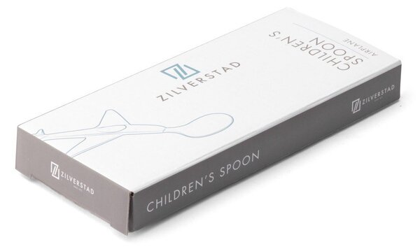 Cucchiaio da bambini argentato in acciaio inox Plane – Zilverstad