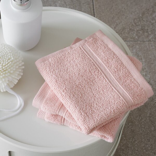 Set di asciugamani tipo terry rosa chiaro in cotone 2 pz 30x30 cm Zero Twist – Catherine Lansfield