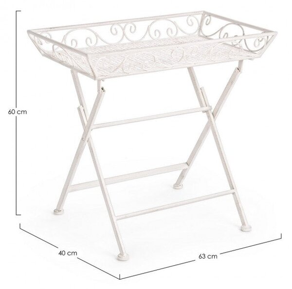 Set 2 Tavolini 63x40x60 cm Emily in Acciaio