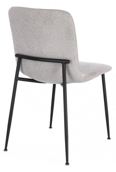 Set 4 Sedie 44x56x81 cm Rinas in Tessuto Grigio Chiaro
