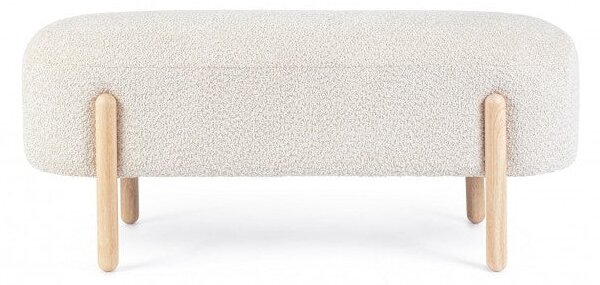 Panca 108x41,5x48 cm Dalia in Bouclè Bianco