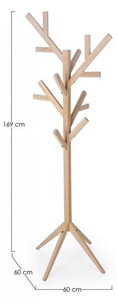 Appendiabiti 60x60x169 cm Daiki in Legno