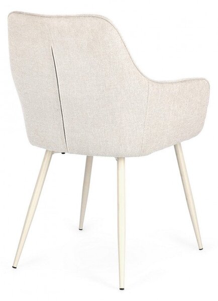 Set 2 Sedie 58x63x85,5 cm Cora in Tessuto Beige e Beige