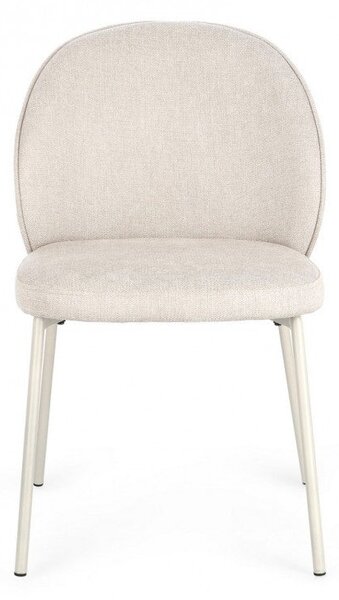 Set 2 Sedie 54x60x83 cm Wendy in Tessuto Beige e Beige