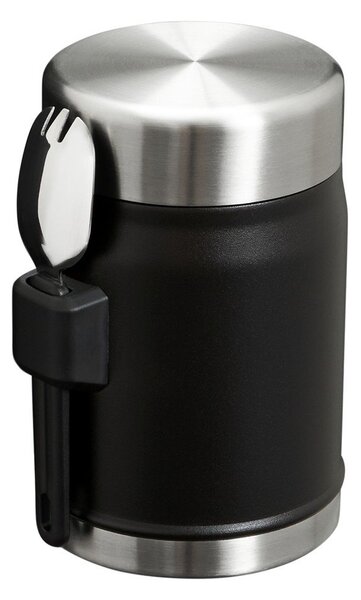 Borraccia termica nera opaca in acciaio inox 400 ml Legendary Food Jar + Spork Black 2.0 – Stanley