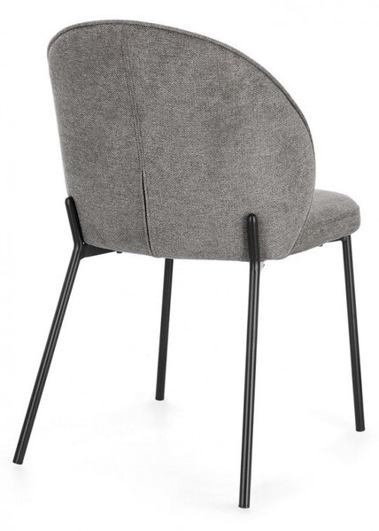 Set 2 Sedie 54x60x83 cm Wendy in Tessuto Nero e Grigio Scuro