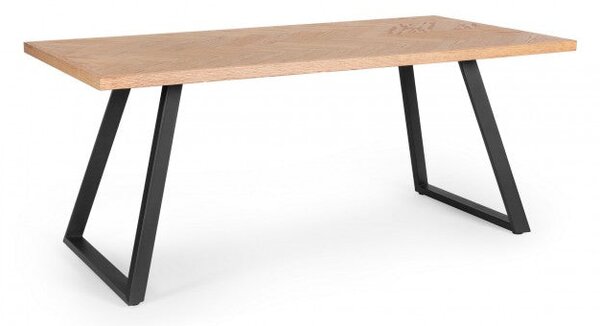 Tavolo Rettangolare Fisso 180x90x76 cm Kashar in Legno Nero