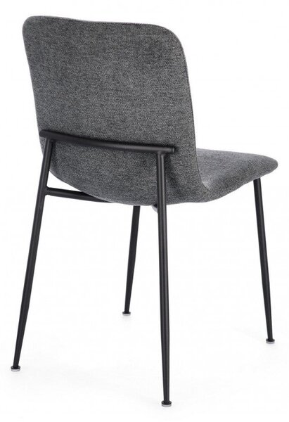 Set 4 Sedie 44x56x81 cm Rinas in Tessuto Grigio Scuro