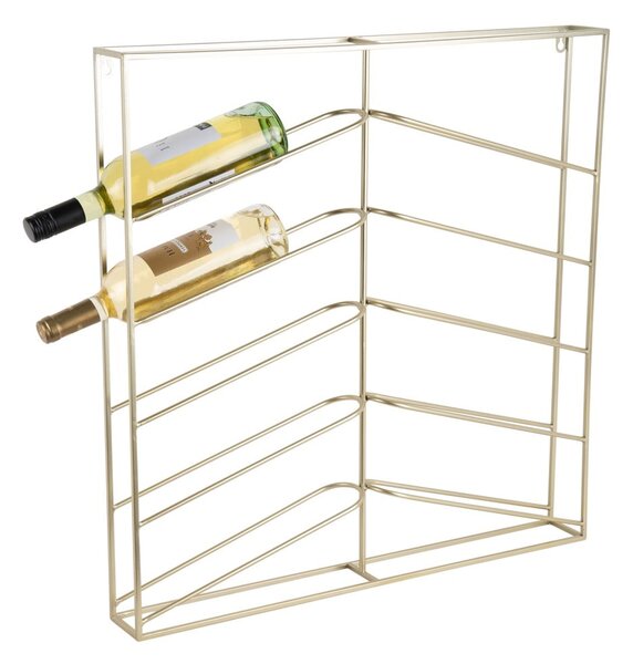 Portabottiglie da parete dorato in metallo numero di bottiglie 10 67x66x7,5 cm Cuadro – PT LIVING
