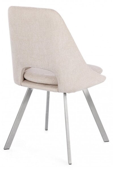 Set 2 Sedie 45x49,5x85 cm Kashar in Tessuto Beige