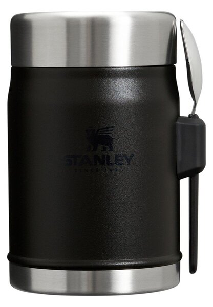 Borraccia termica nera opaca in acciaio inox 400 ml Legendary Food Jar + Spork Black 2.0 – Stanley