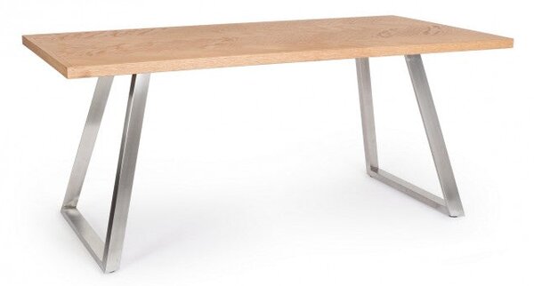 Tavolo Rettangolare Fisso 180x90x76 cm Kashar in Legno Acciaio