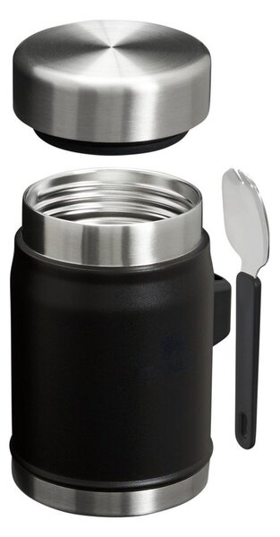 Borraccia termica nera opaca in acciaio inox 400 ml Legendary Food Jar + Spork Black 2.0 – Stanley