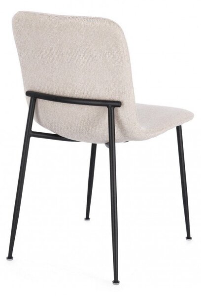 Set 4 Sedie 44x56x81 cm Rinas in Tessuto Beige