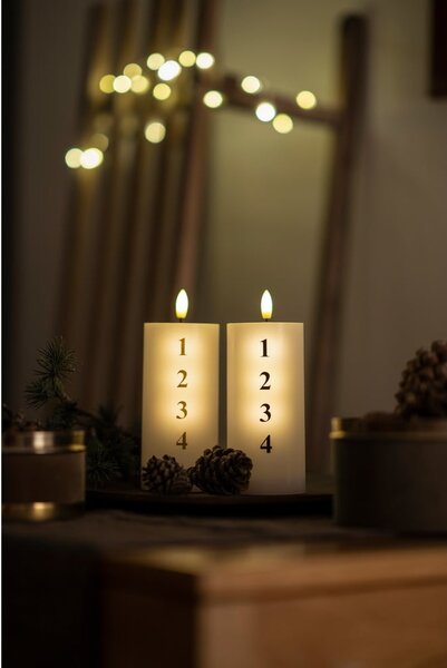 Candela a LED con alimentazione a batteria (altezza totale 15 cm) Sille Advent – Sirius