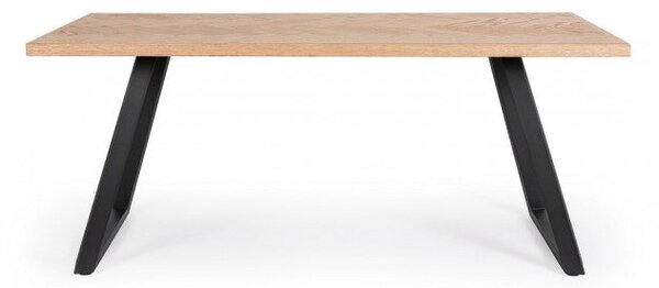 Tavolo Rettangolare Fisso 180x90x76 cm Kashar in Legno Nero