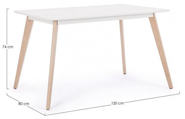 Tavolo Rettangolare Fisso 120x80x74 cm Michelangelo in Legno