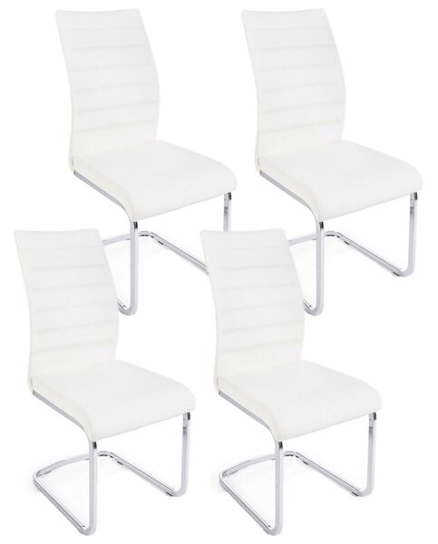 Set 4 Sedie 41x60x98 cm Myra in Ecopelle Bianco