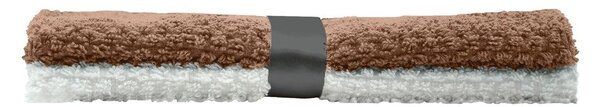 Set di asciugamani tipo terry bianchi/color terracotta in cotone 2 pz 50x50 cm Gourmet – douceur d'intérieur